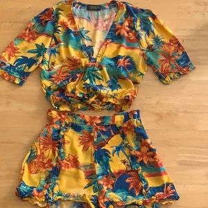 Zara Tropical Floral Two-Piece Set